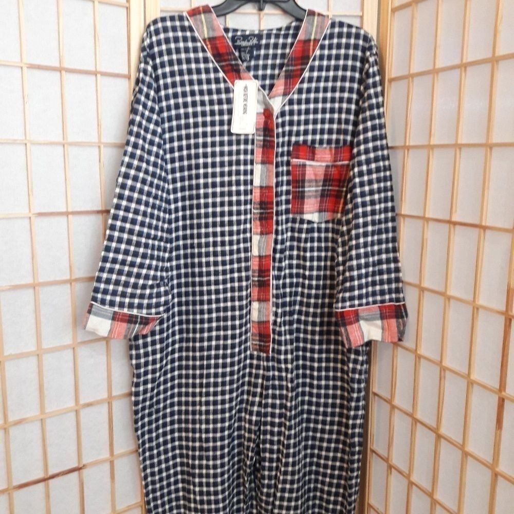 NWT Rene Rofe Plaid Lingerie Sleepwear Suit Sz M